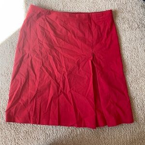 Red skirt with a slit